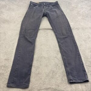 Dondup Jeans Mens 31 Gray Straight Leg Cotton Grunge Motorcycle Made in Italy